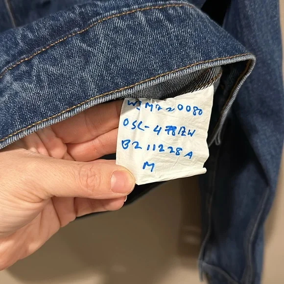 Wrangler Blue Denim Jacket with Patterned Collar - Picture 6 of 7